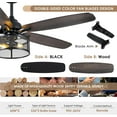 thumbnail image 2 of PHORUS 56" Rustic Ceiling Fan with Light & Remote,Industrial Caged Flush Mount,5 Reversible Dual-Finish Blades,6-Speed Silent Motor,Perfect for Bedroom,Living Room & Outdoor Patio, 2 of 9