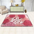 thumbnail image 2 of SKYSONIC Valentine Day Rose Non-Slip Area Rug, Red Pink Floral Flowers Floor Carpet Comfort Floor Mats Decor for Indoor Front Porch Living Room Bedroom Kitchen, 36"x24", 2 of 5