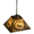 thumbnail image 4 of Meyda Tiffany 164023 Moose At Dawn 3 Light 23" Wide Pendant - Brass Tint, 4 of 5