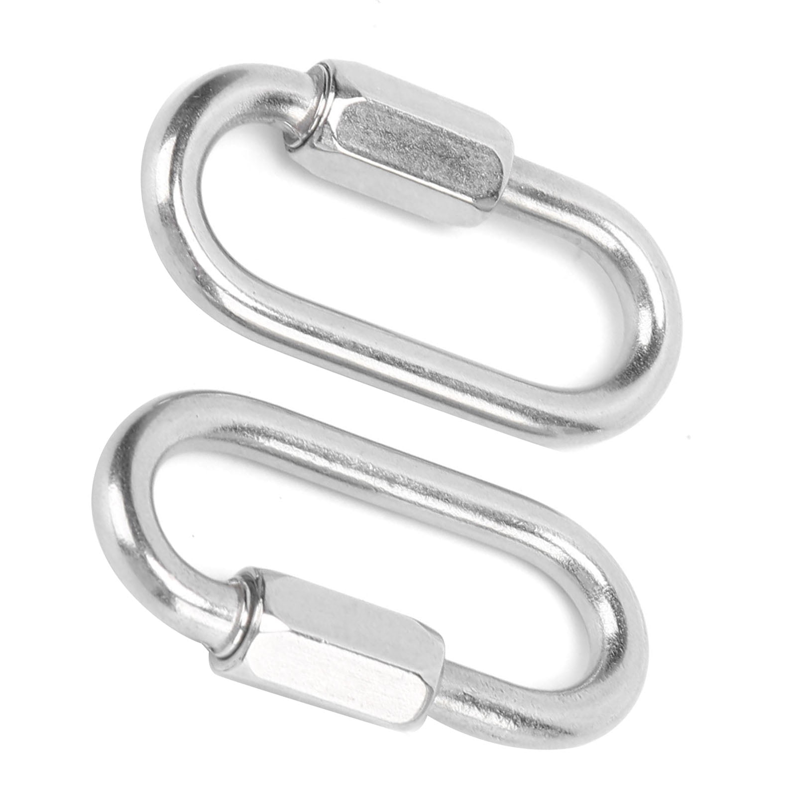 Ecoyyzn 2PCS Quick Link Stainless Steel D‑Shape Locking Carabiner with Hex Screw for Climbing