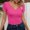 Hotpink, variant on Women's Tops V Neck Shirts Short Sleeve Tshirt Fitted Basic Tees Summer Tunic Ribbed Sexy Clothes Casual Cute