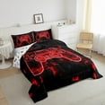 thumbnail image 3 of jejeloiu Cartoon Gamepard Full Size Comforter Sets,Teen Video Gamer Bedding Comforter Set,Red Black Bedding Sets For Boys Kids,Luxury Bedroom Decor Reversible,3 Pieces, 3 of 8