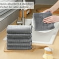 thumbnail image 2 of Jessy Home 6 Pack Dark Gray Stripe Washcloths for Bathroom 13x13 Inch Ultra Soft Hand Face Towels, 2 of 9