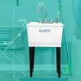 thumbnail image 2 of Tehila White Freestanding Floor Mount Utility Sink Kit with Chrome Finish Faucet for Laundry Room, 2 of 9