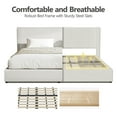 thumbnail image 3 of COOLHUT Upholstered Queen Size Platform Bed Frame with 4 Storage Drawers and Headboard, Wing Edge Design/Noise-Free/Wooden Slats Support/No Box Spring Needed/Easy Assembly, White, 3 of 9