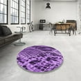 thumbnail image 4 of Ahgly Company Machine Washable Indoor Round Transitional Heliotrope Purple Area Rugs, 4' Round, 4 of 7