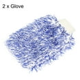 thumbnail image 3 of Uxcell Blend Washable Scratch Free Dusting Gloves Microfiber Wash Mitt, Blue White 2 Pack, 3 of 5