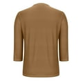 thumbnail image 5 of Chiccall Women's 3/4 Sleeve T-shirts Pleated Front V Neck Basic Pullover Tops, 5 of 7