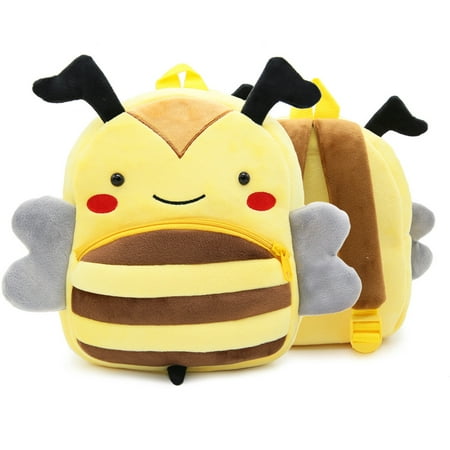 Fymall Children Toddler Preschool Plush Animal Cartoon Backpack,Kids Travel Lunch Bags, Cute Bee Design for 2-4 Years