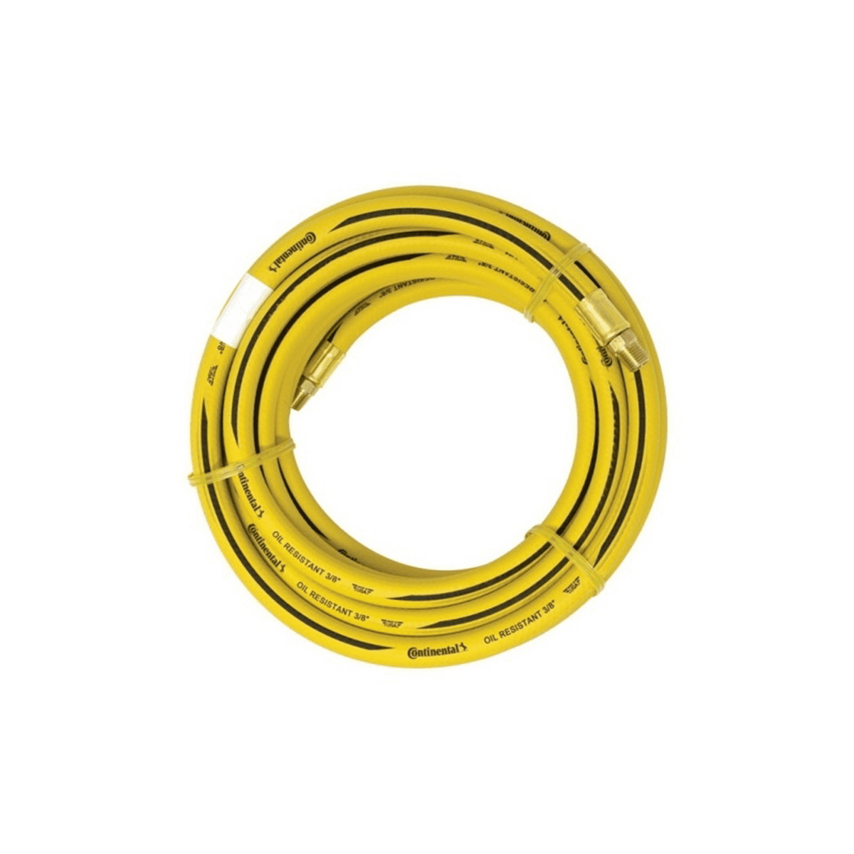 AES Industries Continental 7367 Air Hose, 3/8 in ID, 25 ft, 1/4 in MNPT, 250 psi, Rubber, Yellow