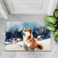 thumbnail image 4 of Hello Winter Shiba Inu Welcome Snowy Night Watercolor Vintage Doormat Shibas Dog Lovers Gifts Idea Indoor Outdoor Welcome Mat - 01011, 4 of 5