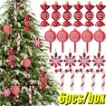 thumbnail image 2 of 6 piezas de adornos colgantes de bolas de caramelo con forma de piruleta roja de Navidad para el hogar, regalos de Año Nuevo 2024, 2 of 5