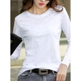 thumbnail image 1 of AOSSVIAO-camisetas de algodón acanalado para mujer, camisetas informales holgadas con botones, camisetas coreanas de manga larga con cuello redondo, 2024, 1 of 4