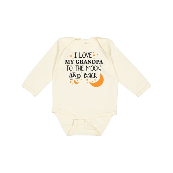 Inktastic I Love My Grandpa to the Moon and Back Boys or Girls Long Sleeve Baby Bodysuit