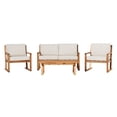 thumbnail image 2 of Pemberly Row Modern Solid Wood Slat Back 4 Piece Chat Set - Natural, 2 of 6