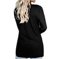 thumbnail image 4 of HAPIMO Women's Clearance Solid Color Pleated Blouses Regular Fitted Casual Criss-Cross V Neck Shirts Fall Loose Basic Tops Long Sleeve Cotton Lined Tees Fashion Workout Black S, 4 of 7