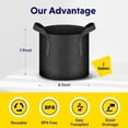 thumbnail image 2 of iPower 20 Pack 2 Gallon Grow Bags, Garden Planting Nonwoven Fabric Pots with Reinforced Handle, Heavy Duty and Aeration Planter Pot for Tomato, Fruits, Vegetables and Flowers, Black, 2 of 7