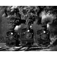thumbnail image 2 of Gordon, Chuck 24x20 Black Ornate Wood Framed with Double Matting Museum Art Print Titled - Train Race in BW, 2 of 4