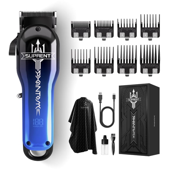 SUPRENT Cortapelos para hombres Juego de cortapelos inalámbricos con cortapelos potentes recargables tipo C de 7000 RPM