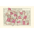 thumbnail image 2 of Walling 18x13 White Modern Wood Framed Museum Art Print Titled - Hampshire  Hampden Massachusetts - Walling 1871, 2 of 4
