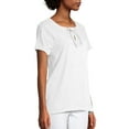 thumbnail image 3 of Hanes Women's Tie Front Henley with Crochet Trim, 3 of 5