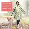 thumbnail image 4 of Wearable Oversized Blanket,LightYellow Cartoon Dinosaurs Leaves Pattern Wearable Blanket Hoodie for Adults,Cozy Hooded Blankets with Super Pockets,Super Warm Fuzzy Pullover for Women & Men, 4 of 6