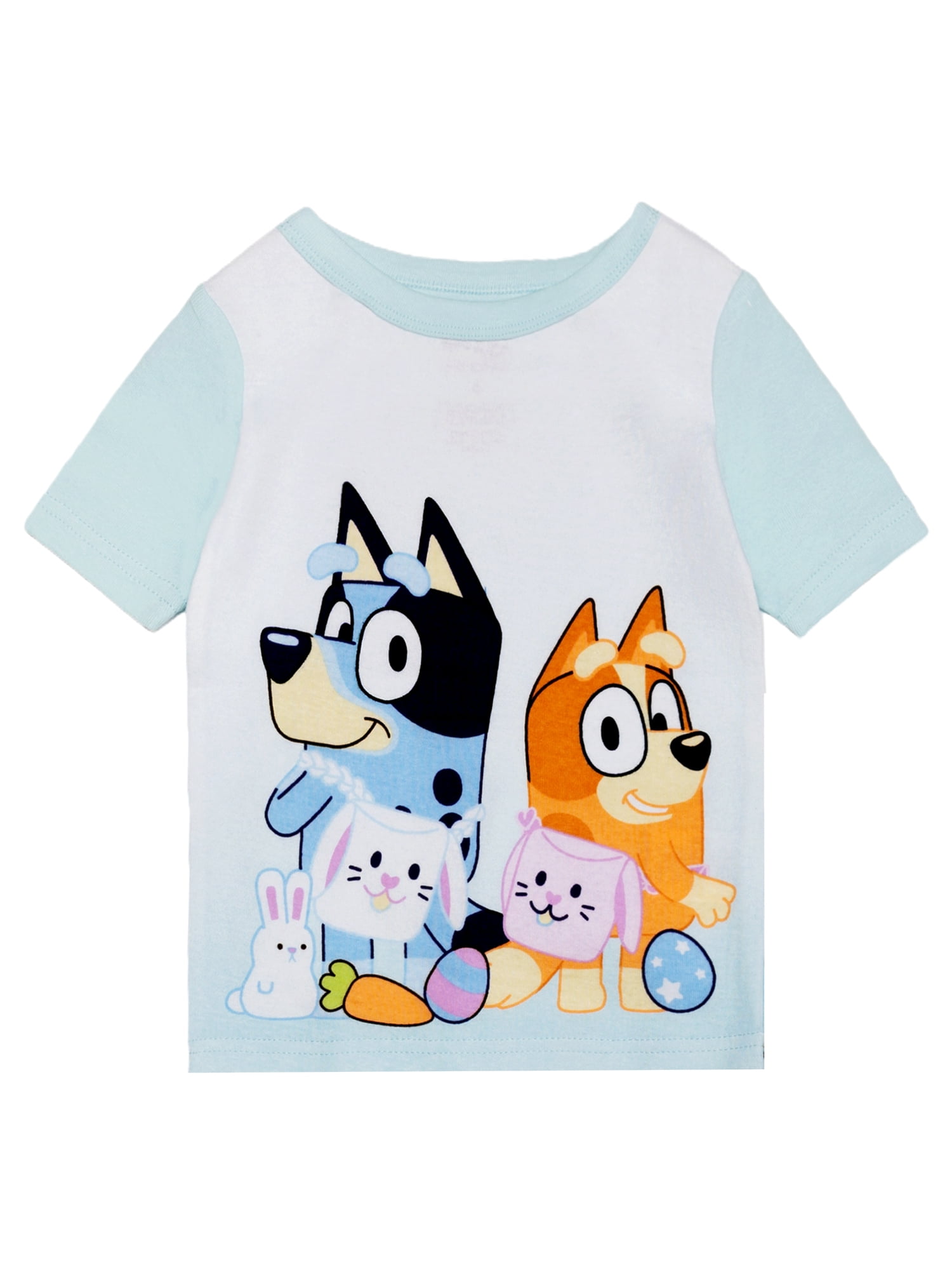 Bluey Girls 2- Piece Easter Short Sleeve and Pant Pajamja Set, Sizes 4-10