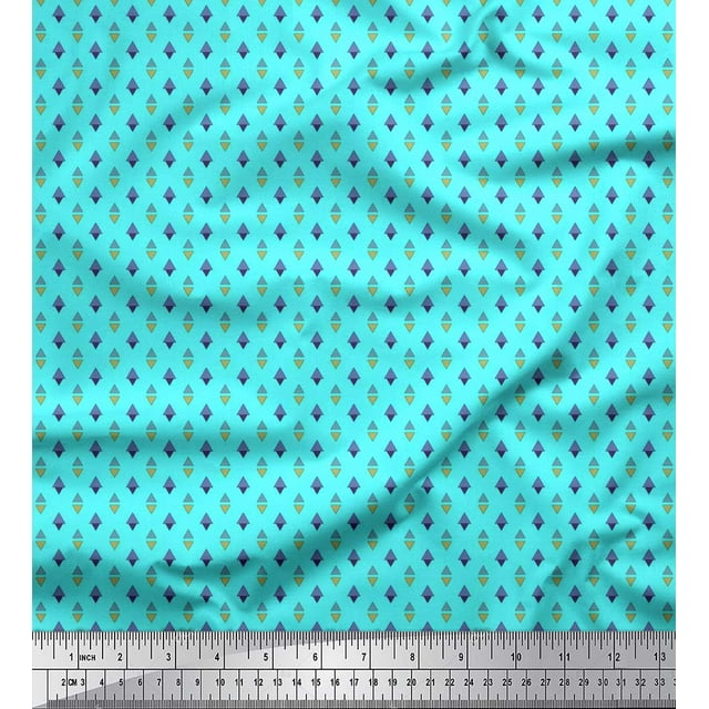 Soimoi Rayon Fabric Triangle Shirting Print Fabric by Yard 42 Inch Wide