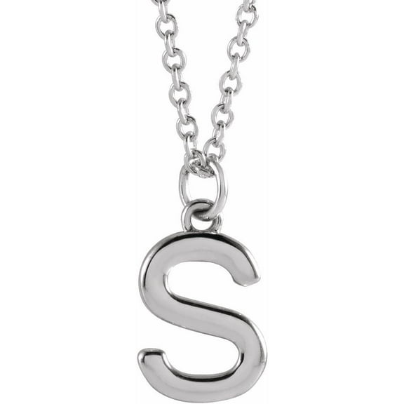 Precious Stars Unisex Sterling Silver Initial S Dangle Necklace