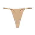 thumbnail image 1 of Bikini elástico de algodón Gibobby T Sexy sin costuras con anillo de Metal G String mujeres Beige S, 1 of 4