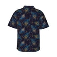 thumbnail image 3 of Daiia Peacock Feathers Hawaiian Shirt for Men Gentle Cotton Regular Short Sleeve Casual-Large, 3 of 9