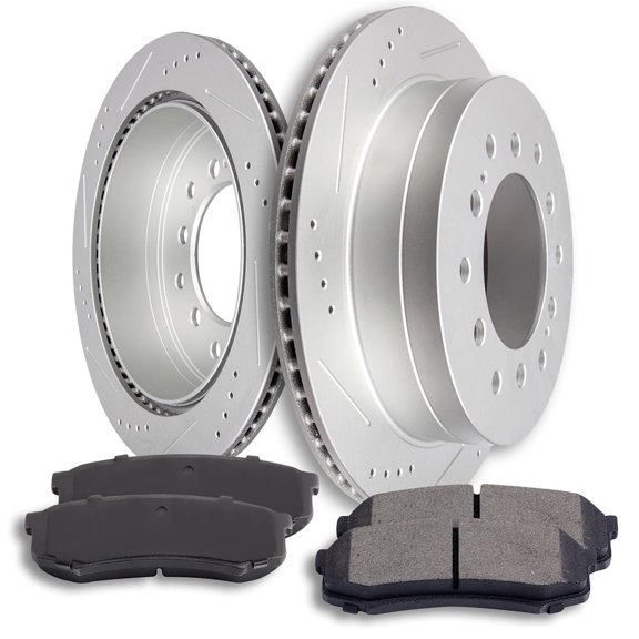 ECCPP 2pcs Rear Brake Rotors and 4pcs Ceramic Brake Pads Set for 2003-2009 for Lexus GX470,2003-2009 for Toyota 4Runner,2007-2009 for Toyota FJ Cruiser,2001-2007 for Toyota Sequoia