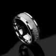 thumbnail image 2 of Bague en Acier Titane pour Hommes Motif Rime Bague en Acier Inoxydable Argent 6, 2 of 6