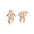 thumbnail image 2 of RUINIXCW Baby Girls Halloween Zipper Jumpsuit Long Sleeve Round Neck Bow Pumpkin Print Footed Romper with Headband, 2 of 8