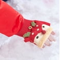 thumbnail image 3 of Gants Rouges Mitaines Enfants Hiver Chaud Décontracté Noël Tricot Motif Mignon Mitaines Plus Velours Gant Multifonction Sans Doigts, 3 of 5