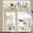 thumbnail image 7 of Pastoral Flowers Valances for Windows, 60 x 18in, Spring Sunflower Plants Leaves Rod Pocket Kitchen Valance Curtain Light Filtering Window Treatments for Living Room Bedroom, 1 Panel, 7 of 7