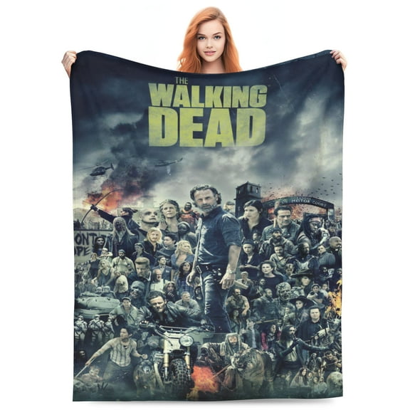 Walking Dead Bed Blanket Super Soft Fleece Throw Blanket Lightweight Warm Cozy Cartoon Blankets Gifts for Kids Adults 40"x30"