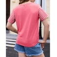 thumbnail image 4 of YOUYEDIAN Tween Girls Summer Shirts Short Sleeve Color Block Tops (Pink, 3-4 Years), 4 of 5
