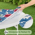 thumbnail image 5 of Round Fitted Tablecloth with Elastic Edges Fits 36"-44" Round Tables Pioneer Colorful Floral Waterproof Table Cover Washable Indoor and Outdoor for Party Kitchen Dinner Banquet Patio Picnic, 5 of 7