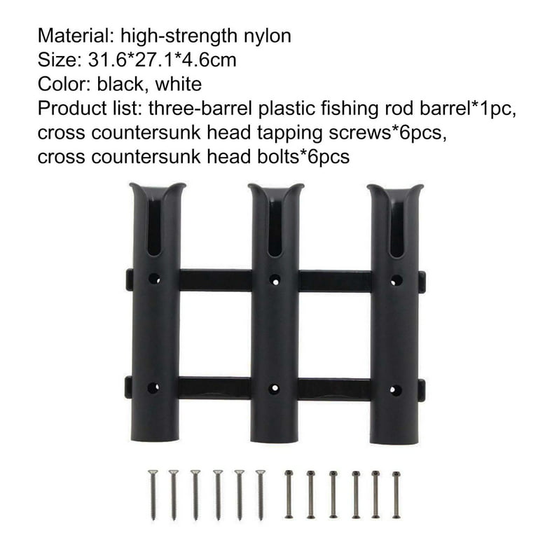 SPRING PARK Wall Mounted Fishing Rod Holders 3 Tubes Links Fishing Rod  Holder Rack Fishing Pole Rests 