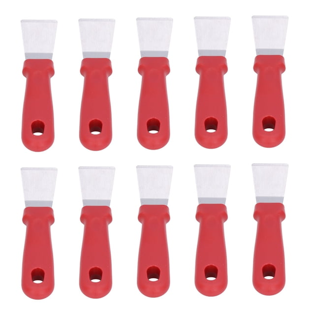 10 palas descongeladoras, limpieza eficiente, mango antideslizante, agujero para colgar, raspador de hielo, herramienta para descongelar cocina, color rojo