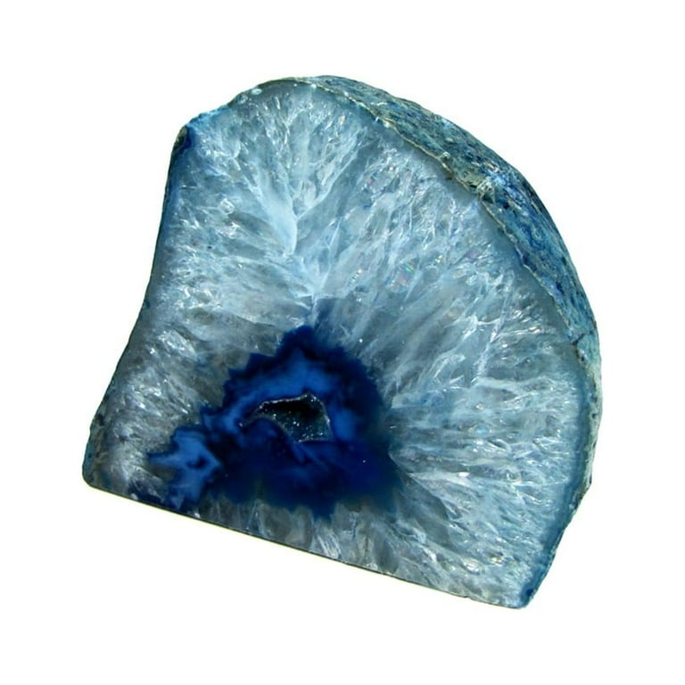 Blue Agate Reiki Stone Candle Holder Chakra Heal Negative Energy Balance Geode Blue Agate Reiki Stone Candle Holder Chakra Heal Negative Energy Balance Geode