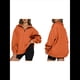 thumbnail image 3 of Sudadera de Entrenamiento de con Media Cremallera para Mujer, de Gran Tamaño, de Larga, Color Liso, con Hombros Caídos. Naranja Rojo S, 3 of 5
