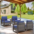 thumbnail image 3 of Giantfurnni Patio Chairs Set of 2,High Back Outdoor Chair with Thick Cushions, Outdoor Patio Chair Set for Graden,Blacony,Porch, 3 of 8