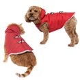 thumbnail image 1 of Holiday Time Dog Clothes: Hooded Jacket for Fall & Winter, Red with Faux Toggles, Size XS-XL, 1 of 8