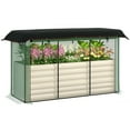 thumbnail image 2 of Outsunny Galvanized Raised Garden Bed, Planter Box with Crop Cage and Shade Cloth, Beige, 2 of 9