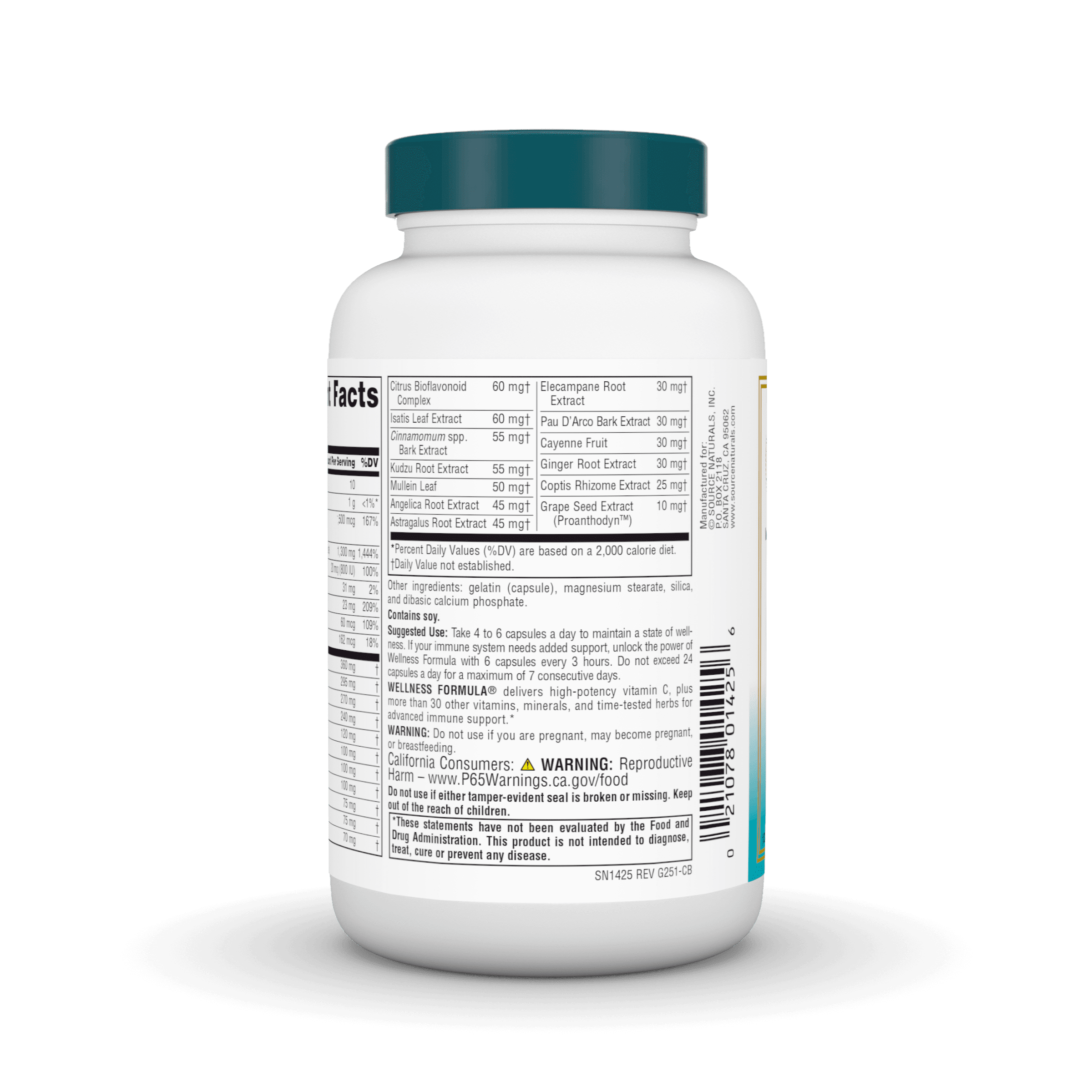 Source Naturals Wellness Formula Bio-Aligned Vitamins & Herbal Defense for Advanced Immune Support* - Dietary Supplement & Immunity Booster - 120 Capsules