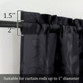 thumbnail image 6 of OVZME Darla Black Kitchen Curtains 36 Inches Long Set of 2, Jacquard Leaf Solid Sheer Curtains for Living Room Bedroom, Textured Tier Curtains for Short Windows with Rod Pocket, Each 42Wx36L Inch, 6 of 8