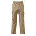 thumbnail image 5 of CONZONE Kids Boys Uniform Cargo Pants Wide Leg Baggy Chino Pants for Boys Elastic Waist Back To School Outdoor Joggers with Pockets, 5 of 6