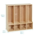 thumbnail image 2 of ECR4Kids Streamline 4-Section Coat Locker with Bench, Toddler Size, Natural, 2 of 9